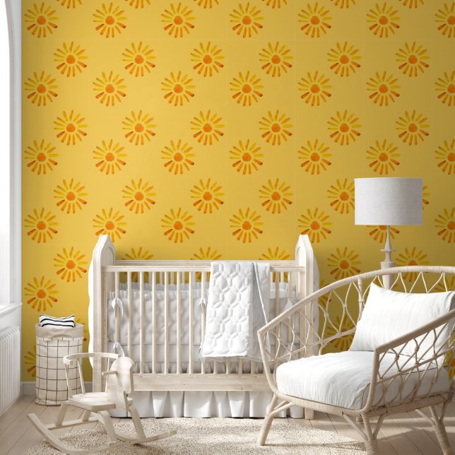 Boho Yellow Sun Baby Girl Kids Tapete (Kinder)
