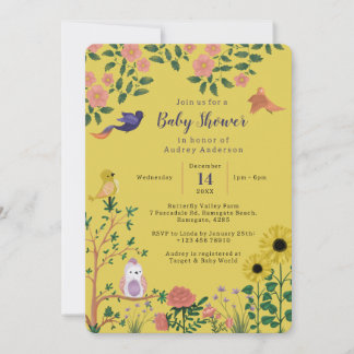 Boho Yellow Sun Flower Tee Party Babydusche Einladung