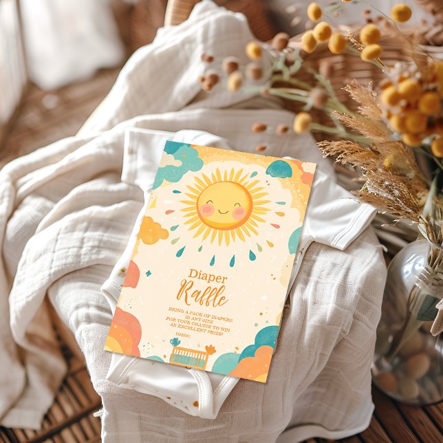Boho Yellow Sunshine Diapper Raffle Begleitkarte (Von Creator hochgeladen)