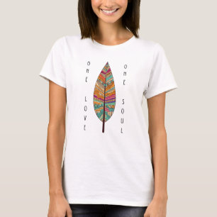 Boho Yoga Stammesfeder Eine Liebe Eine Seele T-Shirt