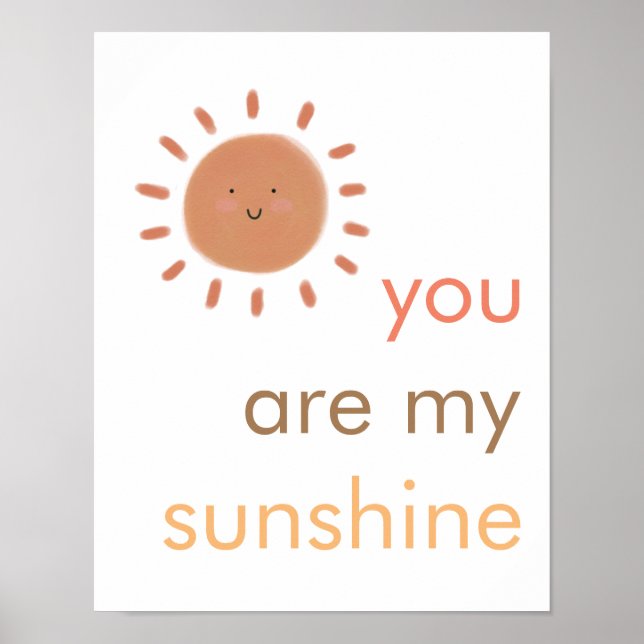Boho "You are my sunshine" Smiley Sun Poster (Vorne)