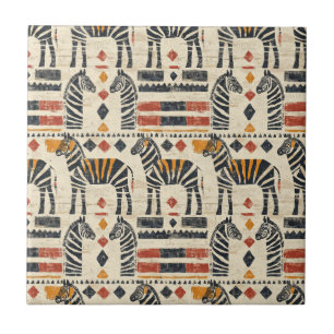 Boho-Zebra-Tribal-Safari-Muster Fliese