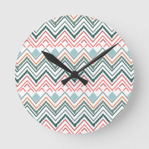 Boho Zickzack Runde Wanduhr