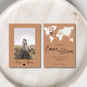 Boho Zielkarte Hochzeit Einladung
