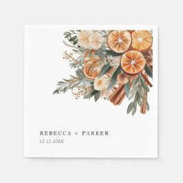 Boho Zimon Winter botanische Hochzeit Brauch Serviette
