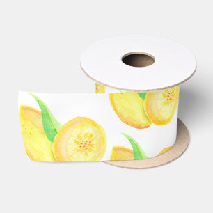 Boho Zitronen-Aquarell Satinband