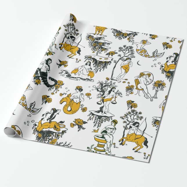 Boho Zodiac Astrologie Horoskop Wrapping Paper Geschenkpapier (Ungerollt)