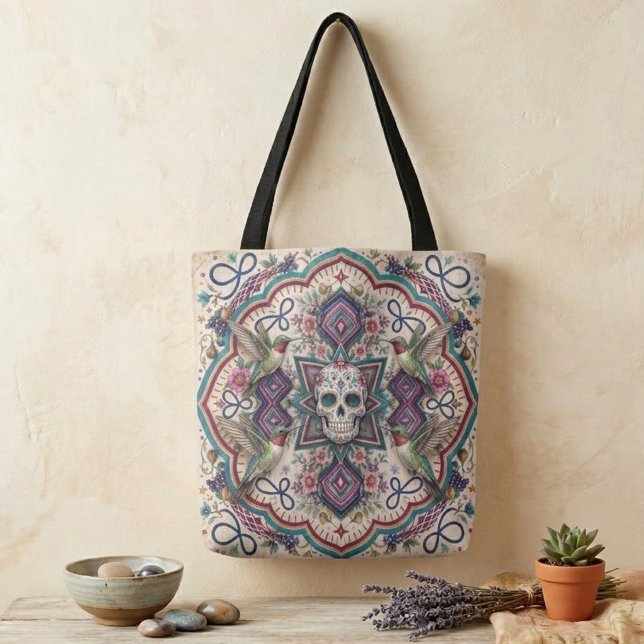 Boho Zucker-Schädel-Volks kunst  (Von Creator hochgeladen)