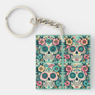 Boho Zuckerschädel Schlüsselanhänger