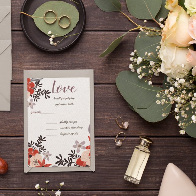 BohoRed Pink Lavender Lilac Floral Einladung UAWG (Von Creator hochgeladen)