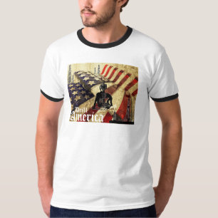 Bohrgerät Amerika, Vintage Flagge T-Shirt