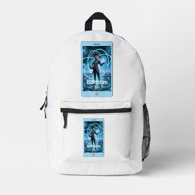 Bohrium (Bh) –  ATOMIVRA™ Kollektion Bedruckter Rucksack (Vorderseite)