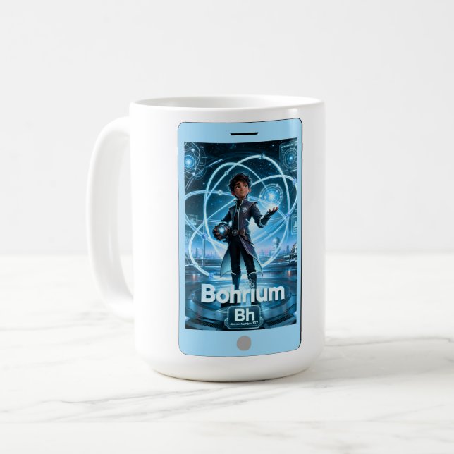 Bohrium (Bh) –  ATOMIVRA™ Kollektion Kaffeetasse (Vorderseite Links)