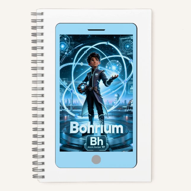 Bohrium (Bh) –  ATOMIVRA™ Kollektion Notizbuch (Vorderseite)