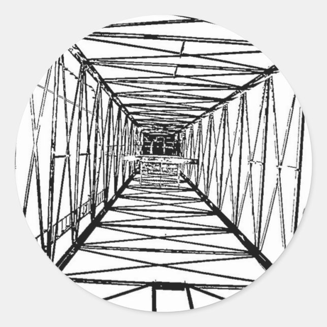 Bohrlochskizze Runder Aufkleber (Vorderseite)