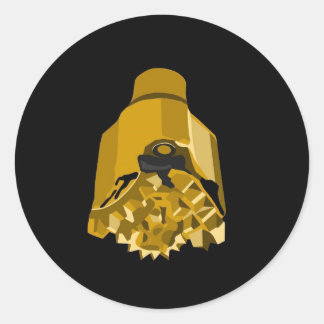 Bohrmeißel schwarz runder aufkleber