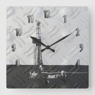 Bohrschloss (mit Zahlen) Quadratische Wanduhr