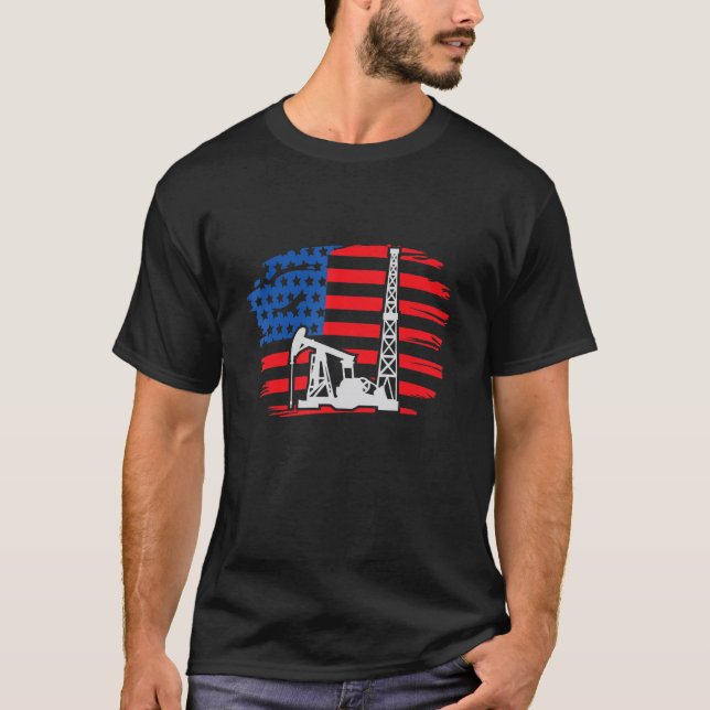 Bohrturm Amerika I Ölbohrturmbohrer T-Shirt (Vorderseite)