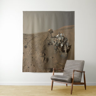 Bohrung Mars Curiosity Rote Marskulisse Wandteppich