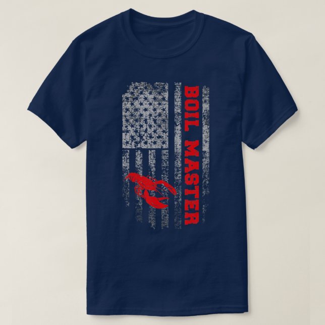 Boil Master Crawfish American Flag Crawdaddy Crayf T-Shirt (Design vorne)