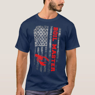 Boil Master Crawfish American Flag Crawdaddy Crayf T-Shirt