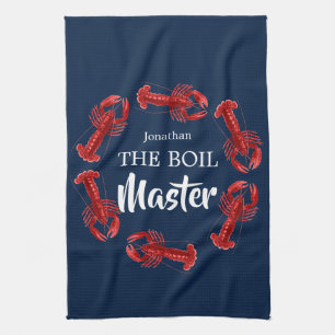 Boil Master Crawfish Dark Blue Custom Funny Geschirrtuch
