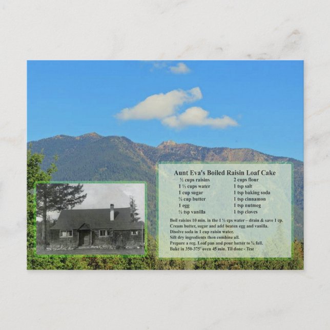 Boiled Raisin Loaf Cake Rezept Postkarte (Vorderseite)