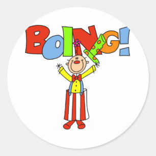 Boing Clown Runder Aufkleber