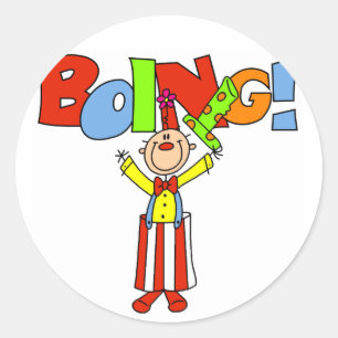 Boing Clown T-Shirts und Geschenke Runder Aufkleber