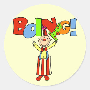Boing Clown T-Shirts und Geschenke Runder Aufkleber