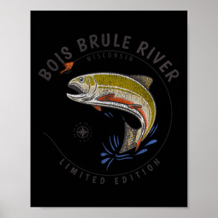 Bois Brule Fluss Wisconsin Fischen Souvenir Bo Poster