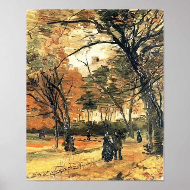 Bois de Boulogne People Walking Van Gogh Fine Art Poster (Vorne)