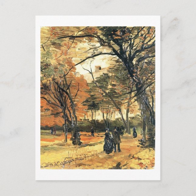 Bois de Boulogne, People Walking, Vincent van Gogh Postkarte (Vorderseite)