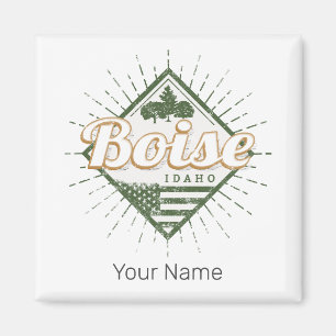 Boise City Idaho Vereinigte Staaten Vintag USA Tre Magnet