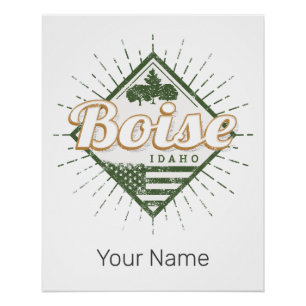 Boise City Idaho Vereinigte Staaten Vintag USA Tre Poster