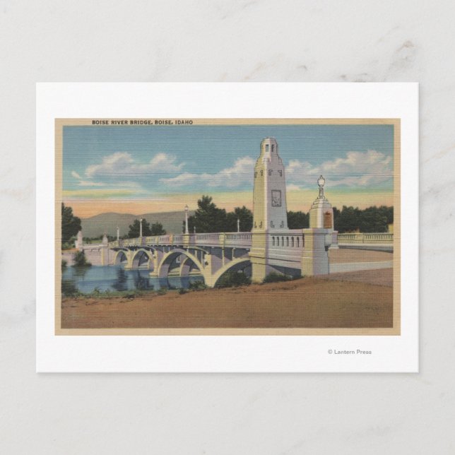 Boise, ID - Blick auf die Boise River Bridge Postkarte (Vorderseite)
