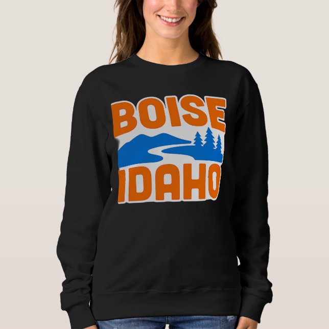 Boise Idaho | Bold River, Mountain & Pine Tree Sweatshirt (Vorderseite)