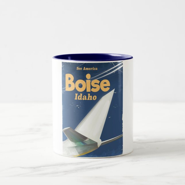 Boise Idaho Flugplakat Zweifarbige Tasse (Mittel)