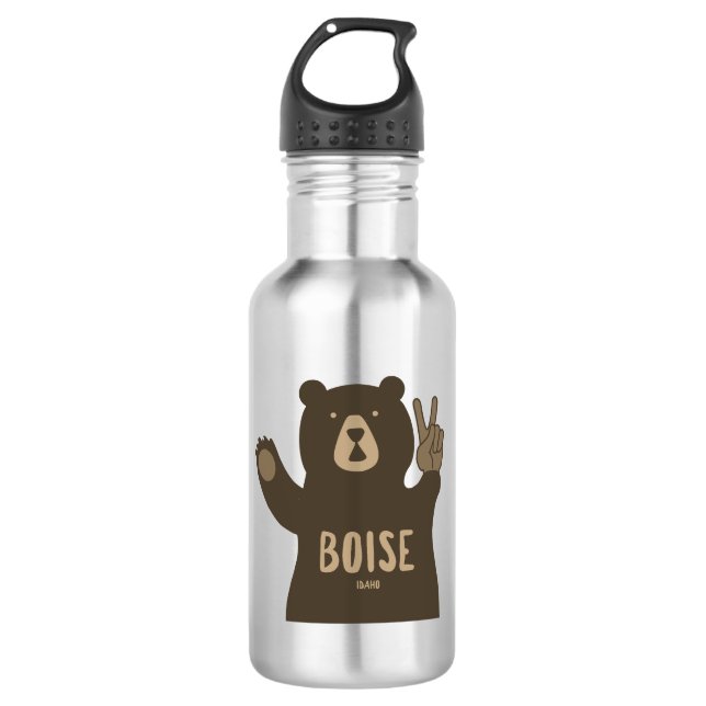 Boise Idaho Friedensbär Edelstahlflasche (Vorderseite)
