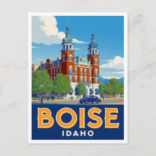 Boise Idaho Historisches Gebäude Vintage-Kunst Postkarte
