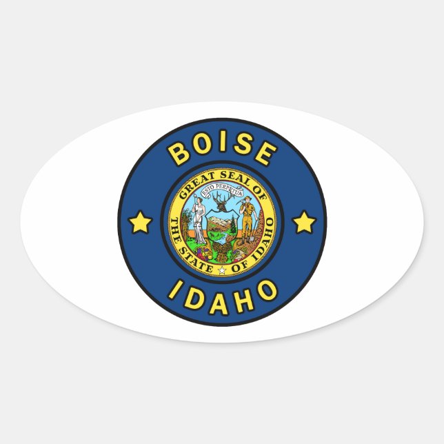Boise Idaho Ovaler Aufkleber (Vorderseite)