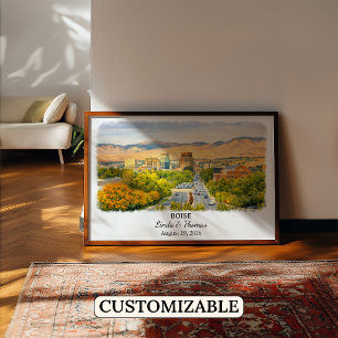 Boise Idaho Poster, Aquarell, Maßgeschneidert Poster