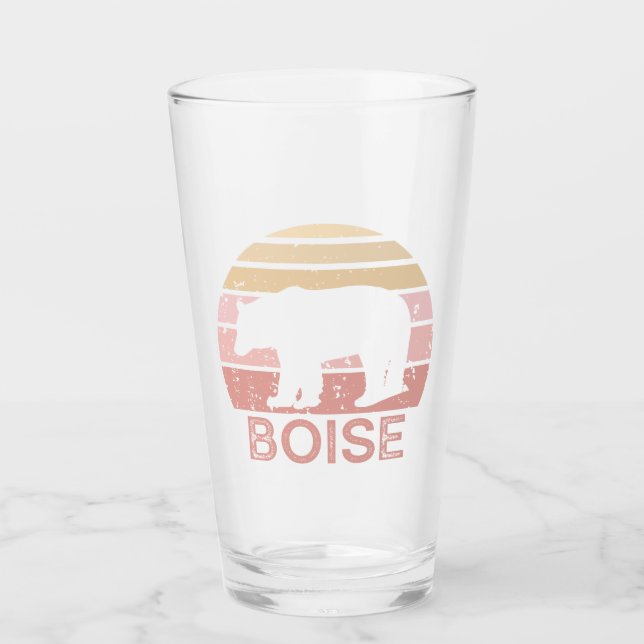 Boise Idaho Retro Bear Glas (Vorderseite)