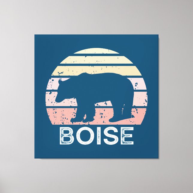 Boise Idaho Retro Bear Leinwanddruck (Vorderseite)
