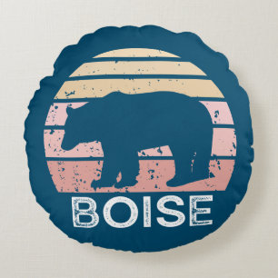 Boise Idaho Retro Bear Rundes Kissen