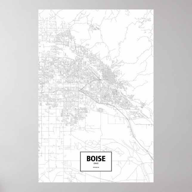 Boise, Idaho (schwarz auf weiß) Poster (Vorne)