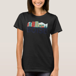 Boise Idaho USA Skyline Silhouette Kontur Sk T-Shirt
