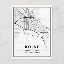Boise Idaho USA Travel City Map Poster Postkarte