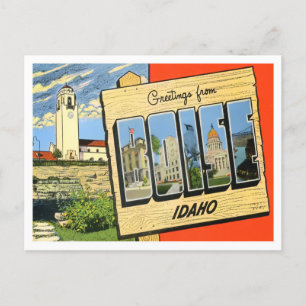 Boise, Idaho Vintage Große Buchstaben Postkarte