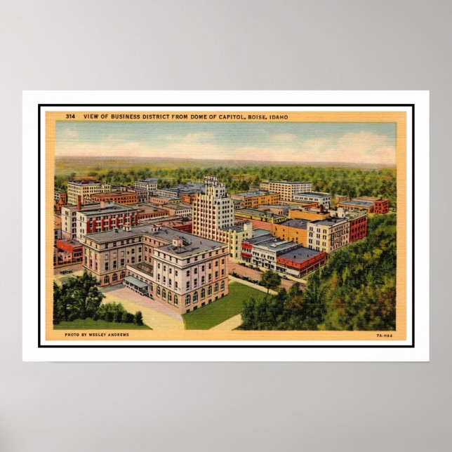 Boise Idaho Vintage Poster Print (Vorne)
